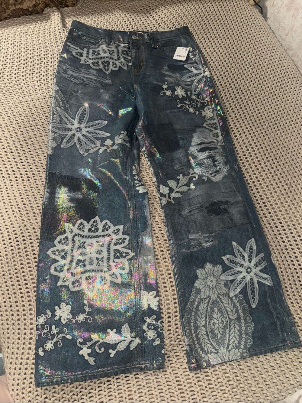 We The Free Tinsley Printed High-Rise Illusions Jeans - Picture 2 of 5